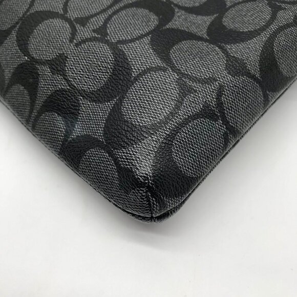 Coach Black And Gray Monogram Signature Canvas File Crossbody Bag F58316 - Picture 7 of 11